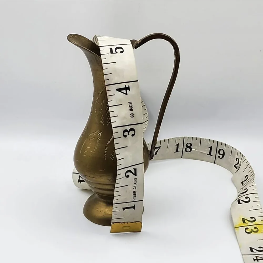 Vintage Brass Bud Vase India Hand Engraved  Design